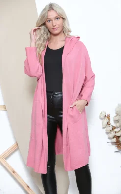 Outlet 🧨 Lucy Sparks Pink Hooded Cardigan With Pockets ❤️