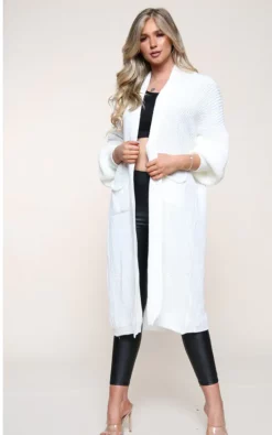 Coupon ❤️ GIGILAND UK Cream/White Bell Sleeve Oversized Longline Cardigan 👍