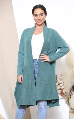 Promo 🔔 Lucy Sparks Lake Green Ribbed Texture Long Sleeve Cardigan ✨