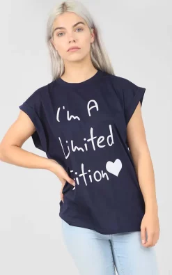 New ⌛ Oops Fashion Navy T 👕 Shirt With Limited Edition Slogan 😉