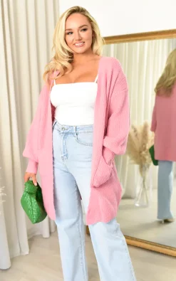 Best reviews of 👏 IKRUSH Aoife Longline Knitted Cardigan With Pocket Detail In Salmon ⌛