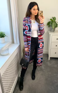 Hot Sale 👍 Joe Browns Striped Crochet Detail Zigzag Hem Longline Cardigan 😍