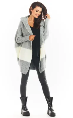 Hot Sale 👍 AWAMA Oversized Cardigan With Hood In Grey 🎁