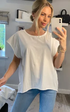 Budget 🛒 HOXTON GAL Relaxed T 👚 Shirt In White 🧨