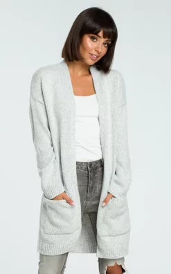 Deals 🧨 MOE Grey Long Open Cardigan 🛒