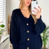 Outlet 💯 URBAN TOUCH Cable Knit Over Size Cardigan Black ✔️