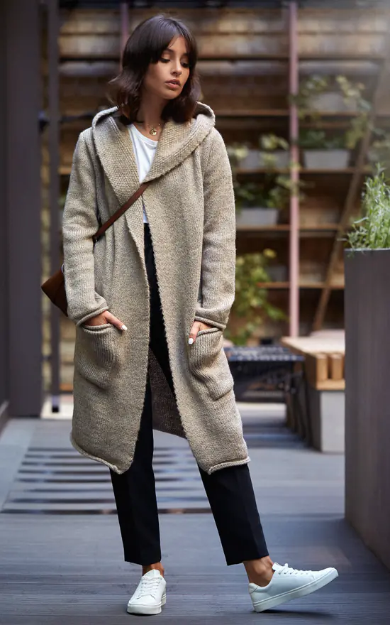 Best deal โค๏ธ MOE Light Brown Hooded Long Cardigan ๐
