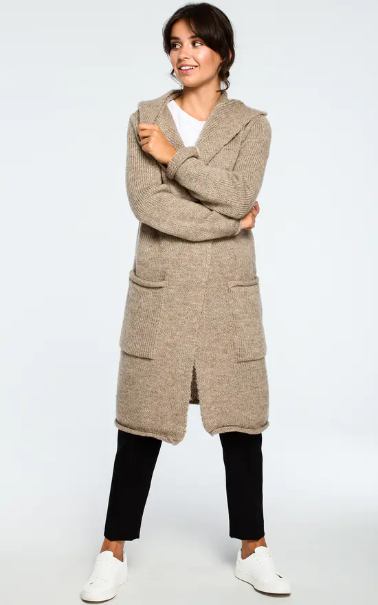 Best deal โค๏ธ MOE Light Brown Hooded Long Cardigan ๐ - Image 2
