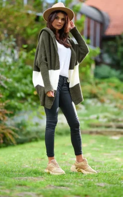 Coupon 🌟 AWAMA Oversized Cardigan With Hood In Khaki 👏