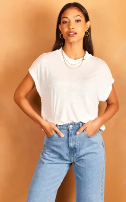 Promo ๐ JJXX Short Sleeve High Neck T ๐ Shirt In White ๐