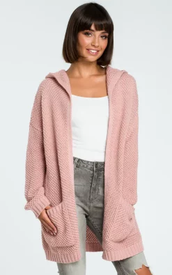 Buy ❤️ MOE Pink Open Hooded Cardigan 🌟