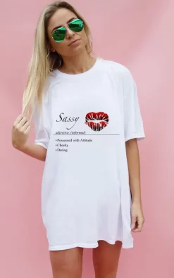 Best reviews of ๐ Sade Farrell Sassy Defintion White Oversize T ๐ Shirt โ