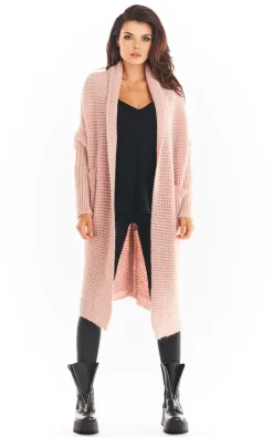 Best Pirce ⭐ AWAMA Open Front Cardigan With Large Pockets In Pink ⌛