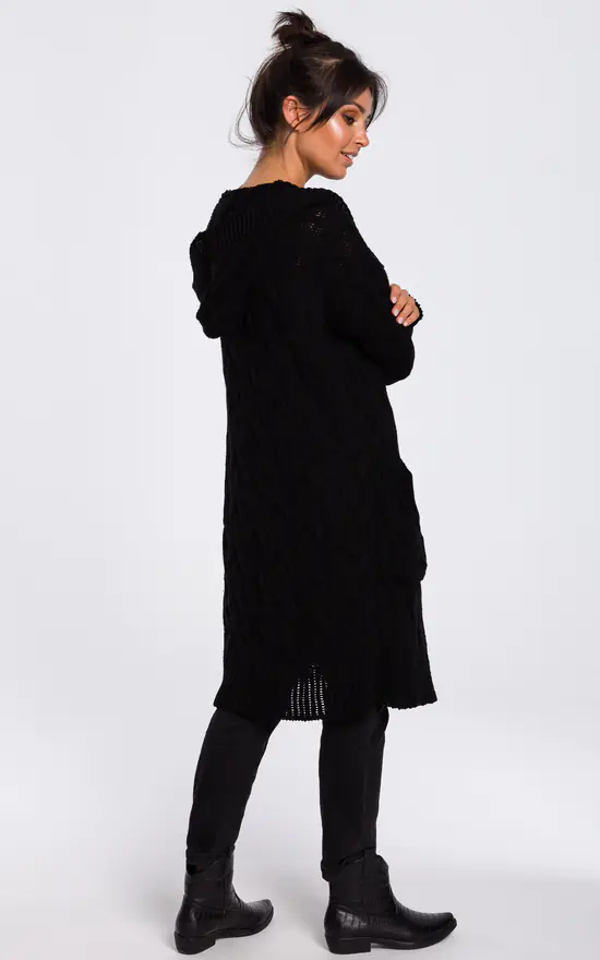 Best reviews of ๐ MOE Long Cable Knit Cardigan In Black ๐ - Image 2