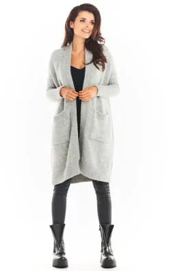 Buy 🥰 AWAMA Loose Cardigan With Pockets In Grey 🔔