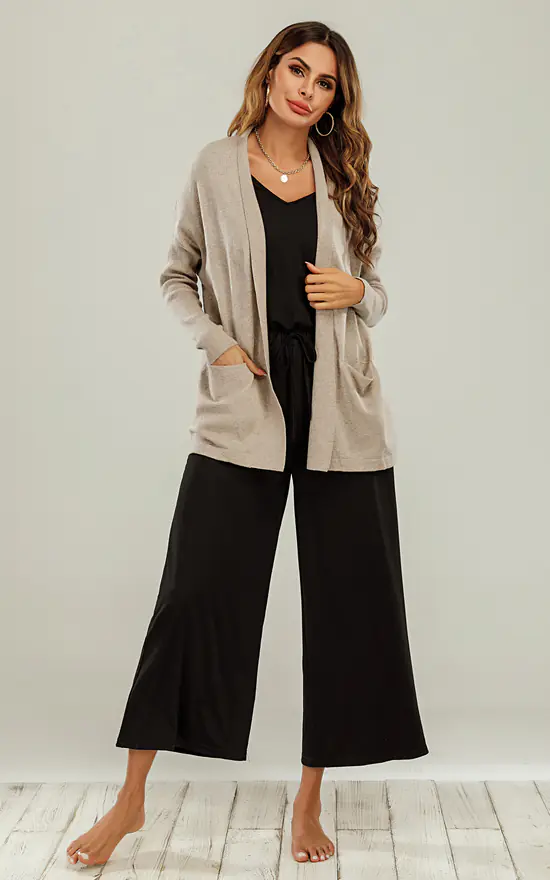 Best reviews of π₯ FS Collection Wool Blend Classic Open Cardigan In Beige β€οΈ - Image 3