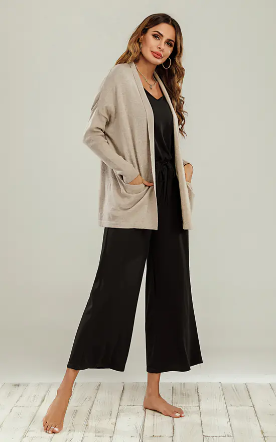 Best reviews of π₯ FS Collection Wool Blend Classic Open Cardigan In Beige β€οΈ - Image 4