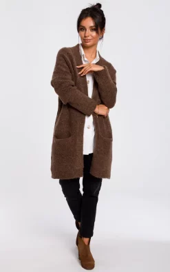 Best deal 🔥 MOE Soft Knit Long Cardigan With Pockets In Brown ⭐