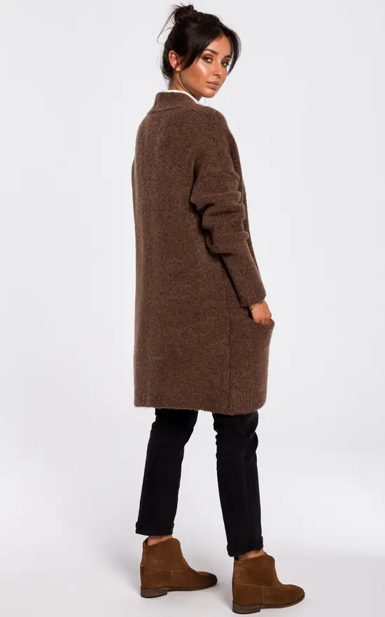 Best deal ๐ฅ MOE Soft Knit Long Cardigan With Pockets In Brown โญ - Image 2
