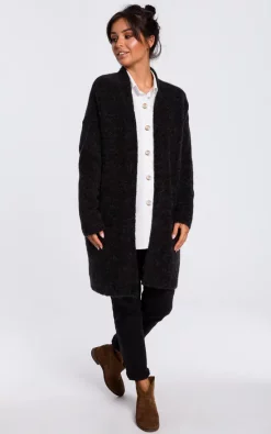 Promo 🔥 MOE Soft Knit Long Cardigan With Pockets In Black ⌛
