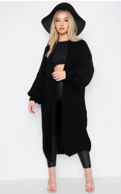 Best Pirce 🛒 GIGILAND UK Black Bell Sleeve Oversized Longline Cardigan 🔔
