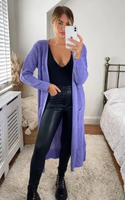 Cheap 💯 IKRUSH Lulu Longline Knitted Cardigan In Heather 🌟