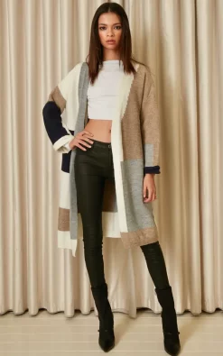 Discount 👍 URBAN TOUCH Color Block Longline Cardigan 😀