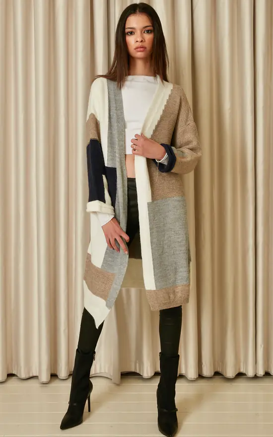 Discount π URBAN TOUCH Color Block Longline Cardigan π - Image 2