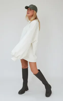 Best Pirce 🧨 AwfullyPretty Ap Oversized Jumper 👗 Dress In Ecru 😉