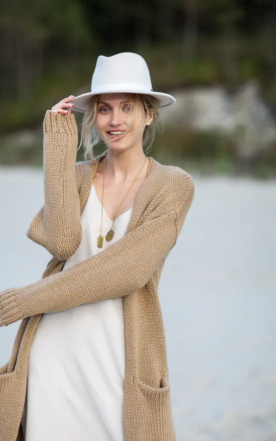 Hot Sale π MOE Long Oversized Cardigan With Pockets In Light Brown π - Image 2