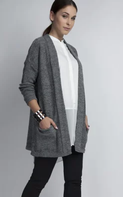Best reviews of 🎉 MKM Knitwear Design Loose Cardigan In Pockets In Grey 🤩