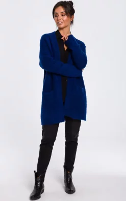 Best reviews of 😀 MOE Soft Knit Long Cardigan With Pockets In Blue 🤩