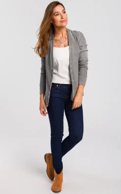 Discount 😍 MOE Grey Fitted Cardigan With Snap Fastenings 👍