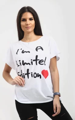 Flash Sale 😍 Oops Fashion Mia White Off Shoulder Oversized Tshirt With Slogan Print 😉