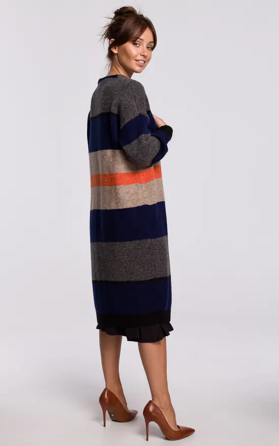 Hot Sale ๐ MOE Long Cardigan In Multicolour Stripes Model 2 ๐ - Image 2