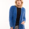 Deals 🎁 CY Boutique Fluffy Long Sleeve Cardigan In Blue 🧨