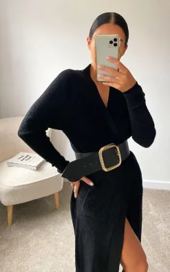 Wholesale 🤩 IKRUSH Felicity Longline Knitted Cardigan In Black 🔔