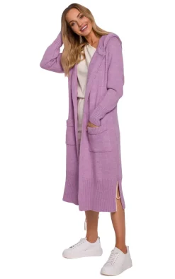 Best reviews of 🎁 MOE Longline Hooded Cardigan With Pockets In Purple 🔥