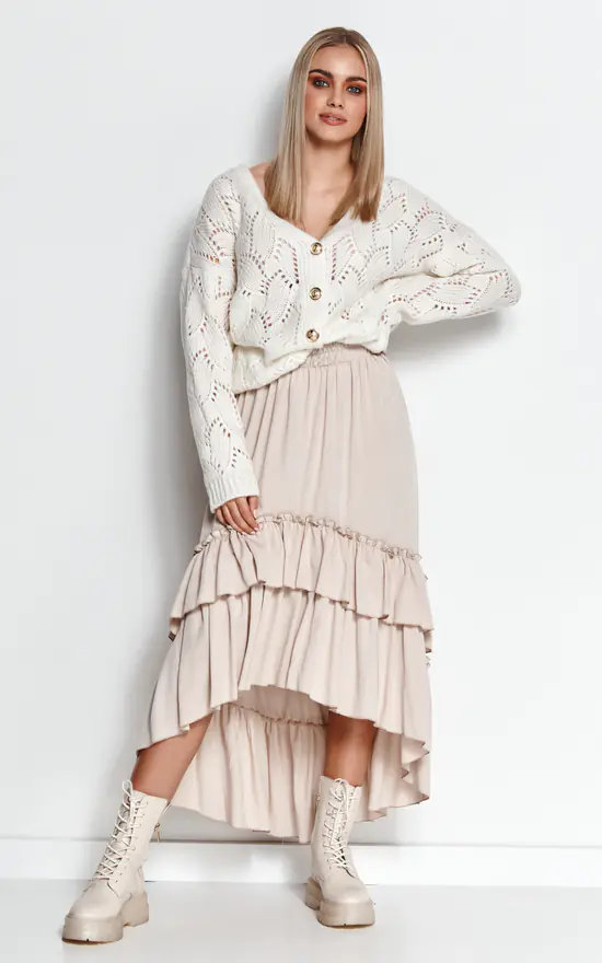 Flash Sale 🥰 Makadamia Cream V Neck Sweater Fastened With Gold Buttons 🛒 - Image 3