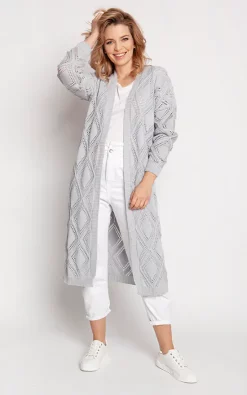 Best reviews of 😍 MKM Knitwear Design Long Open Front Cardigan In Grey ⌛