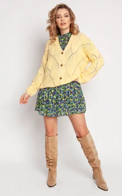 New ✨ MKM Knitwear Design Loose Spring Cardigan In Yellow ❤️