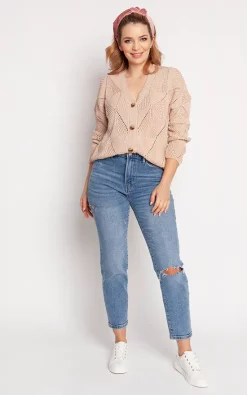 Buy 🧨 MKM Knitwear Design Loose Spring Cardigan In Beige 🧨