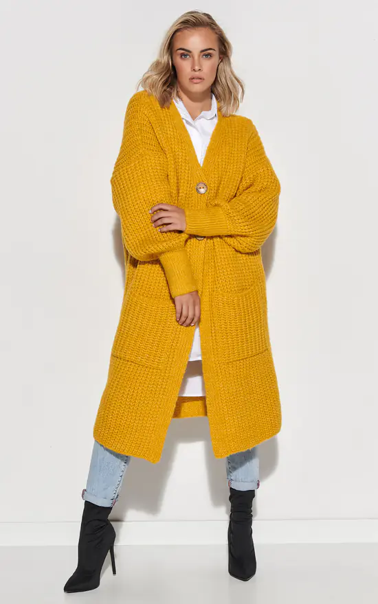 Top 10 โญ Makadamia Mustard Long Cardigan Fastened With Buttons ๐ - Image 3
