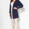 Outlet 🥰 Lanti Lightweight Long Cardigan In Navy Blue 👍