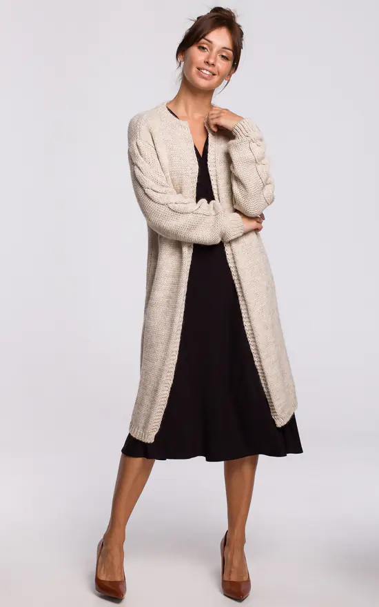 Outlet β MOE Comfy And Cozy Cardigan In Beige π― - Image 2