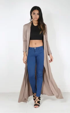 Budget 🔔 Oops Fashion Long Waterfall Cardigan In Mocha Brown 🔥