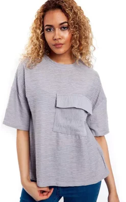 Flash Sale 🔔 LOES House Oversized Box Pocket Top In Silver Grey 🛒