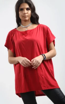 Deals 🥰 Oops Fashion Kelly Oversized High Low Tshirt In Red 💯