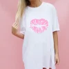 Best reviews of 🌟 Sade Farrell Heart Shape Lip Oversize Tshirt ✨