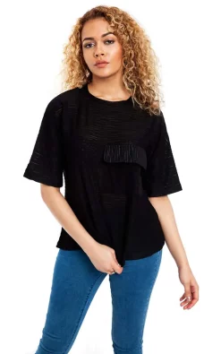 Promo ๐ LOES House Oversized Box Pocket Top In Black ๐